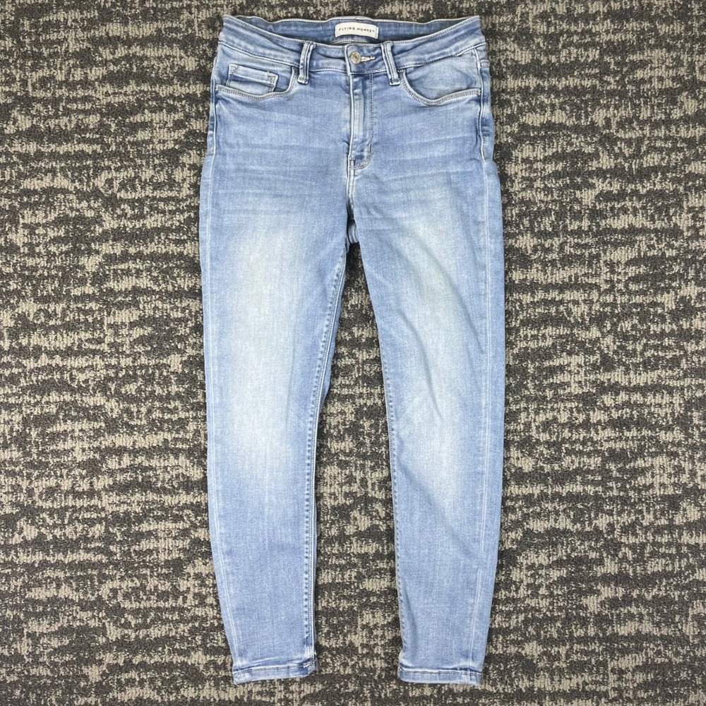 Flying Monkey Skinny Jeans Womens 28 Light Wash Blue Stretch Denim F4466